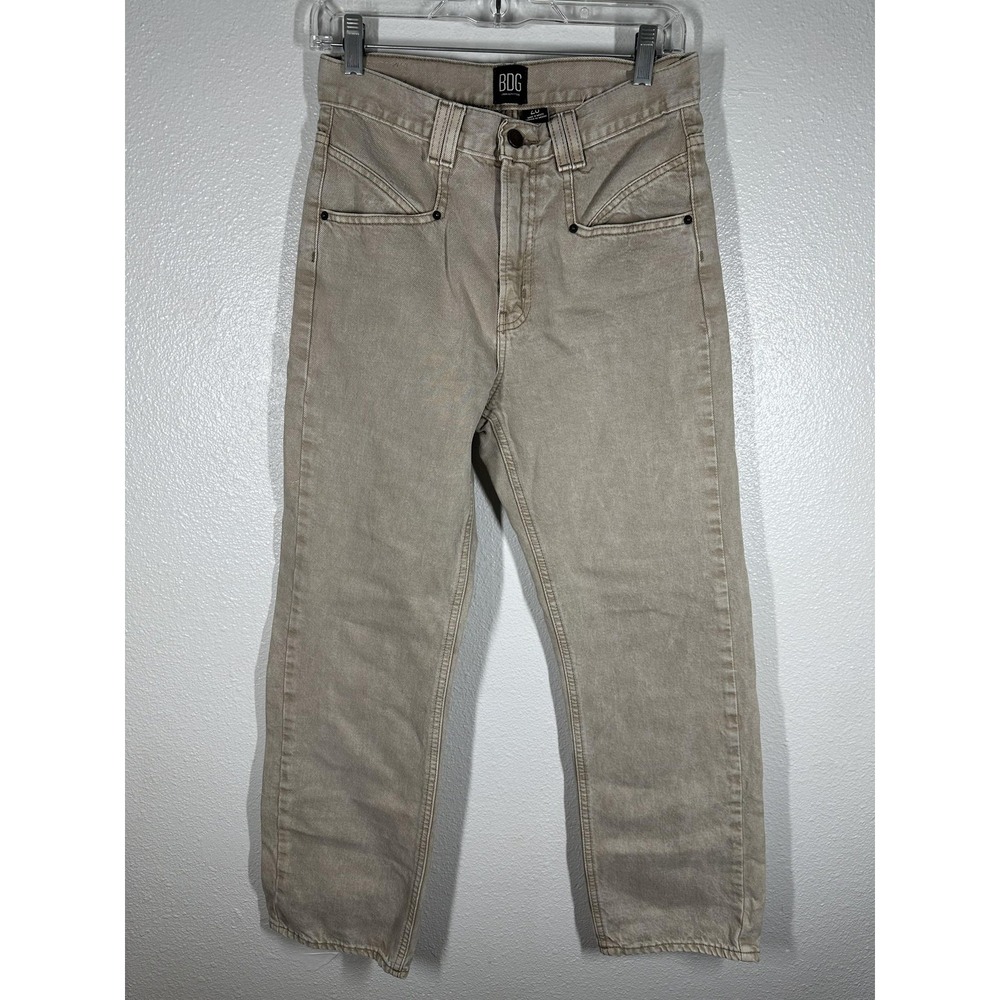 BDG Cowboy Jeans Mens 28‎ Khaki Straight Leg High Rise Urban Outfitters Denim